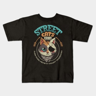 Street Cats Gang Purr Purr Meow and Violent Tendencies by Tobe Fonseca Kids T-Shirt